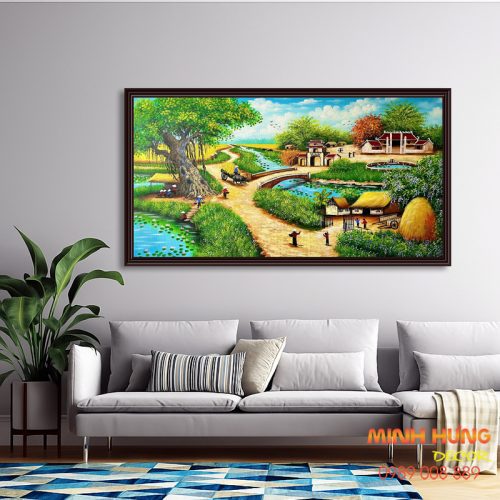 Tranh sơn dầu phong cảnh đồng quê TSD244