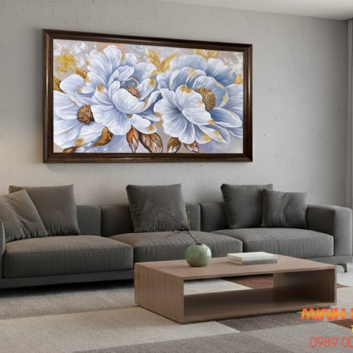 Tranh sơn dầu hoa mẫu đơn thanh tao TSD335