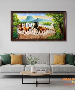 Tranh sơn dầu bát mã truy phong TSD332