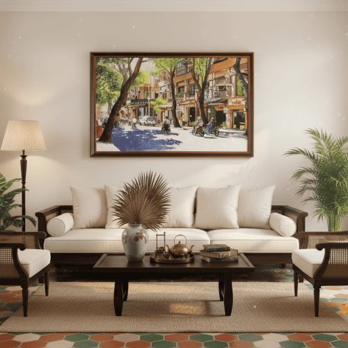 Tranh sơn dầu đường phố Sài Gòn TSD354