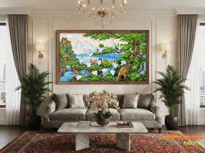 Tranh sơn dầu tùng hạc diên niên TSD361