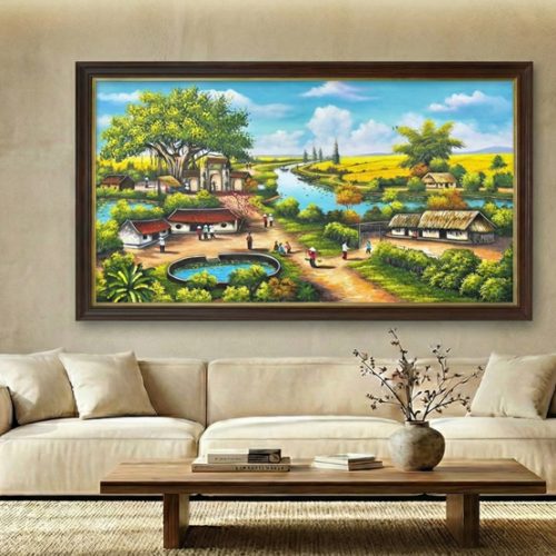 Tranh sơn dầu hồn quê Việt TSD384