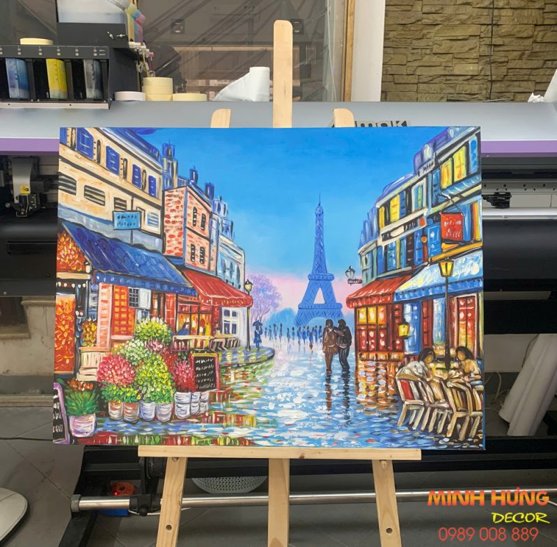 Tranh sơn dầu Phong cảnh Paris TSD393