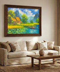 Tranh sơn dầu Làng quê thanh bình TSD392