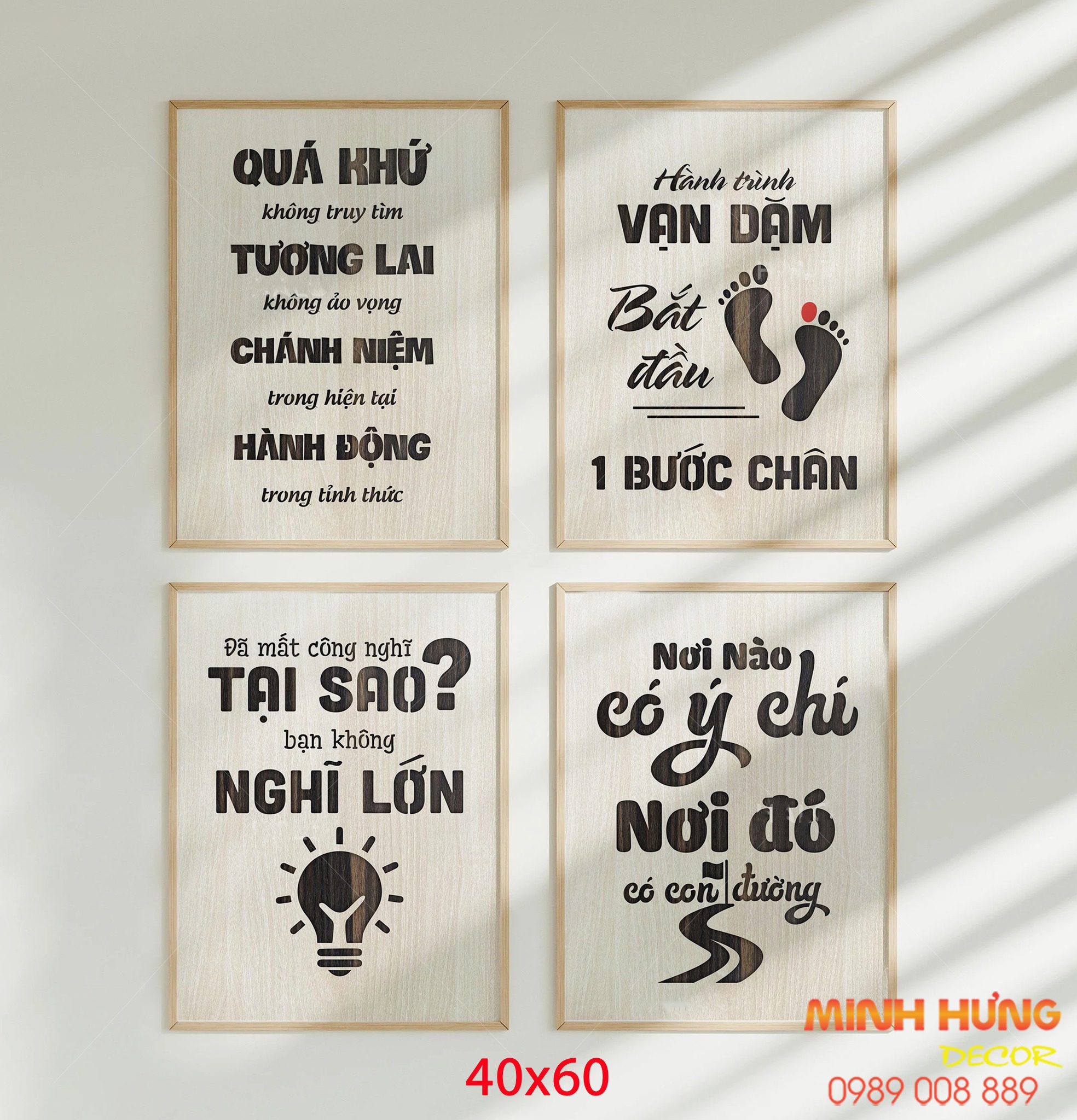 Tranh động lực tràn viền bộ 4 tấm TDL521
