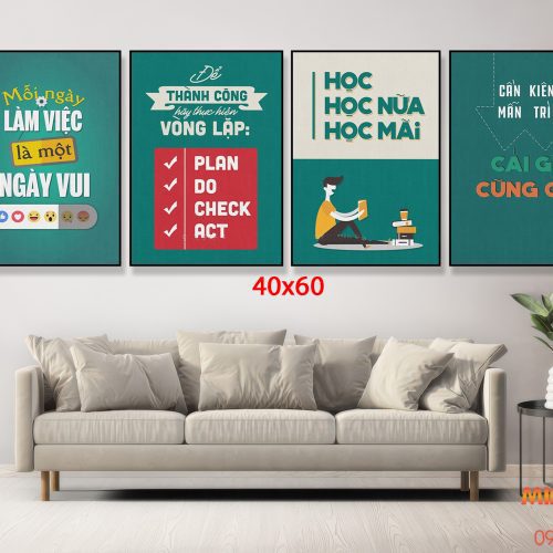 Tranh động lực tràn viền bộ 4 tấm TDL517