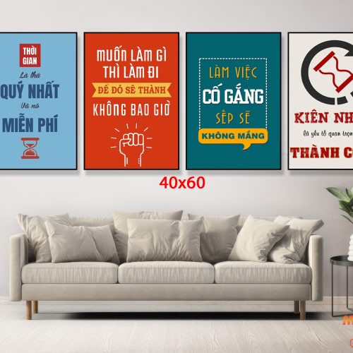 Tranh động lực tràn viền bộ 4 tấm TDL511