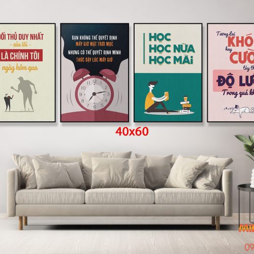 Tranh động lực tràn viền bộ 4 tấm TDL513