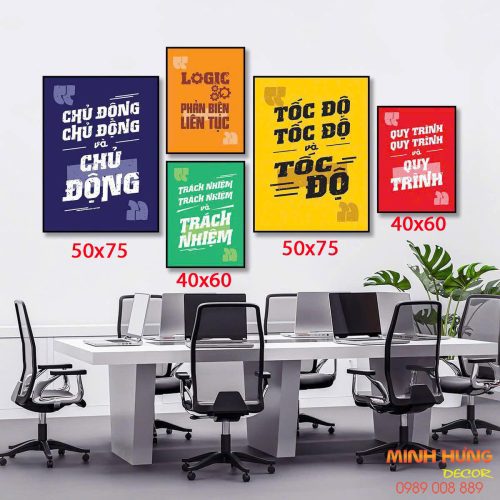 Tranh động lực tràn viền bộ 5 tấm TDL530