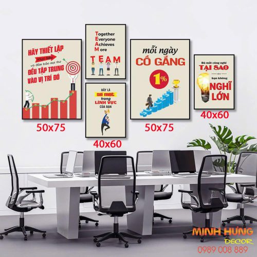 Tranh động lực tràn viền bộ 5 tấm TDL534
