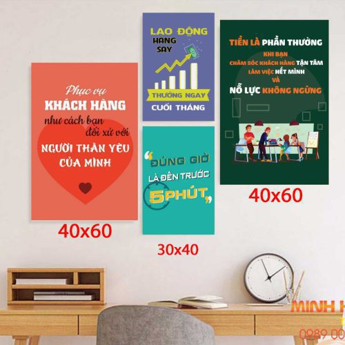 Tranh động lực tràn viền bộ 4 tấm TDL506