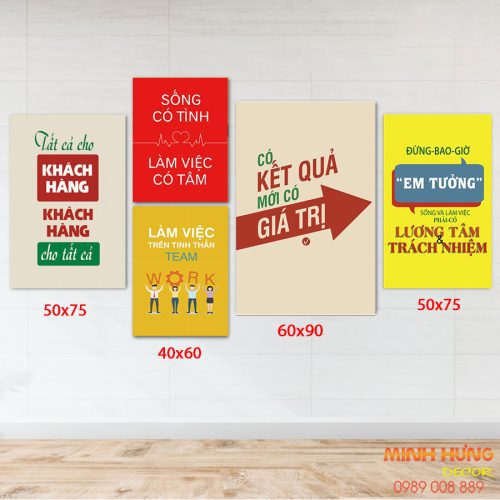 Tranh động lực tràn viền bộ 5 tấm TDL505