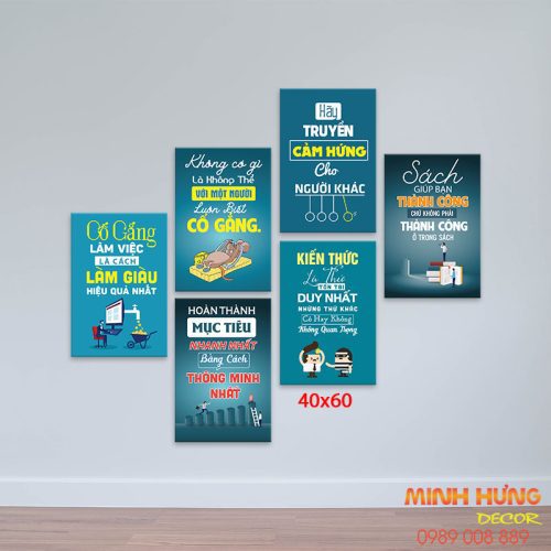Tranh động lực tràn viền bộ 6 tấm TDL504