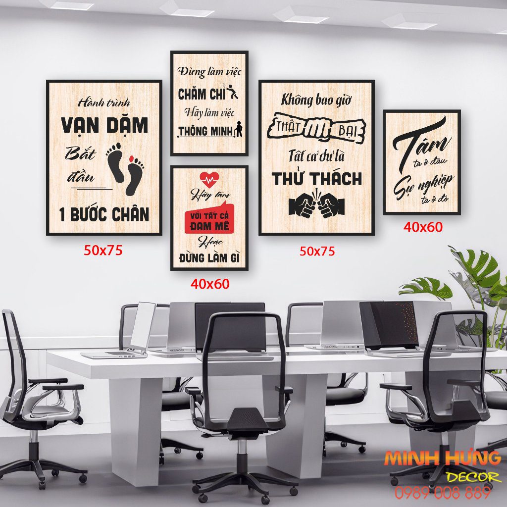 Tranh động lực tràn viền bộ 5 tấm TDL484