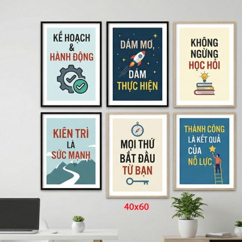 Tranh động lực tràn viền bộ 6 tấm TDL594