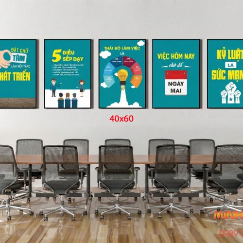 Tranh động lực tràn viền bộ 5 tấm TDL564