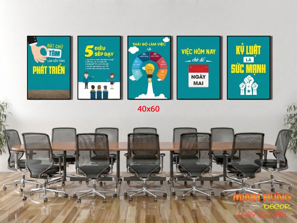 Tranh động lực tràn viền bộ 5 tấm TDL564