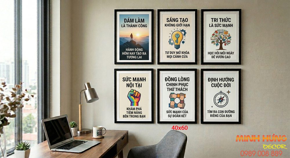 Tranh động lực tràn viền bộ 6 tấm TDL601