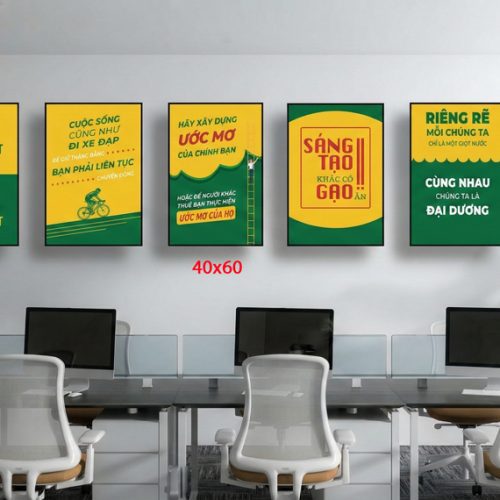 Tranh động lực tràn viền bộ 5 tấm TDL549