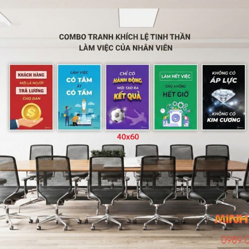 Tranh động lực tràn viền bộ 5 tấm TDL546