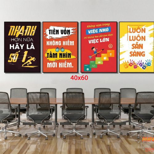 Tranh động lực tràn viền bộ 4 tấm TDL557