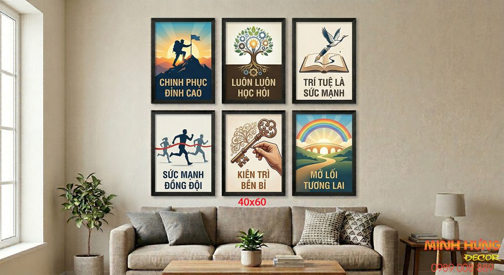 Tranh động lực tràn viền bộ 6 tấm TDL622
