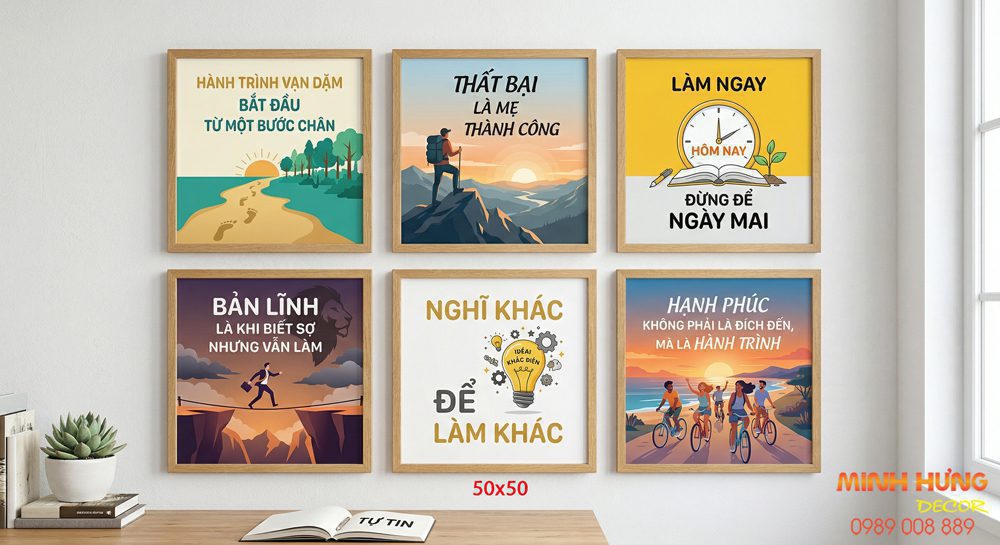 Tranh động lực tràn viền bộ 6 tấm TDL597