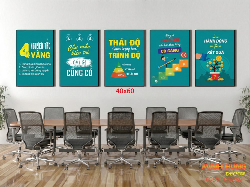 Tranh động lực tràn viền bộ 5 tấm TDL552