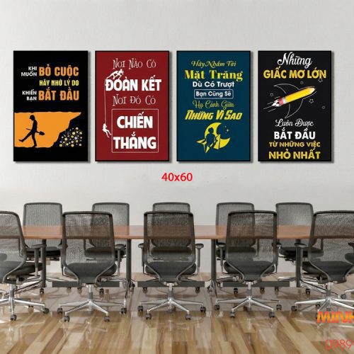 Tranh động lực tràn viền bộ 4 tấm TDL558