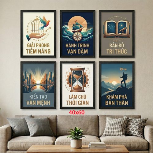 Tranh động lực tràn viền bộ 6 tấm TDL620