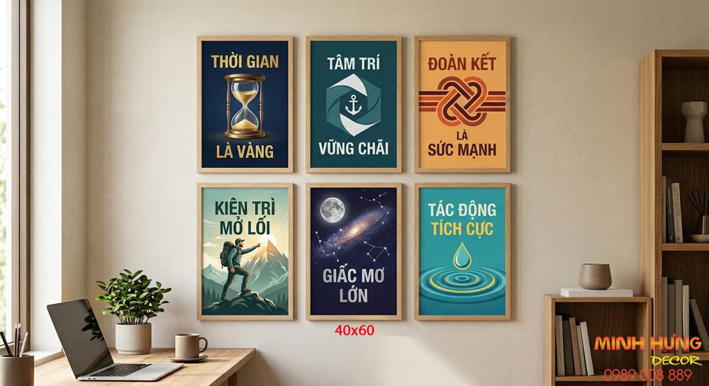 Tranh động lực tràn viền bộ 6 tấm TDL637