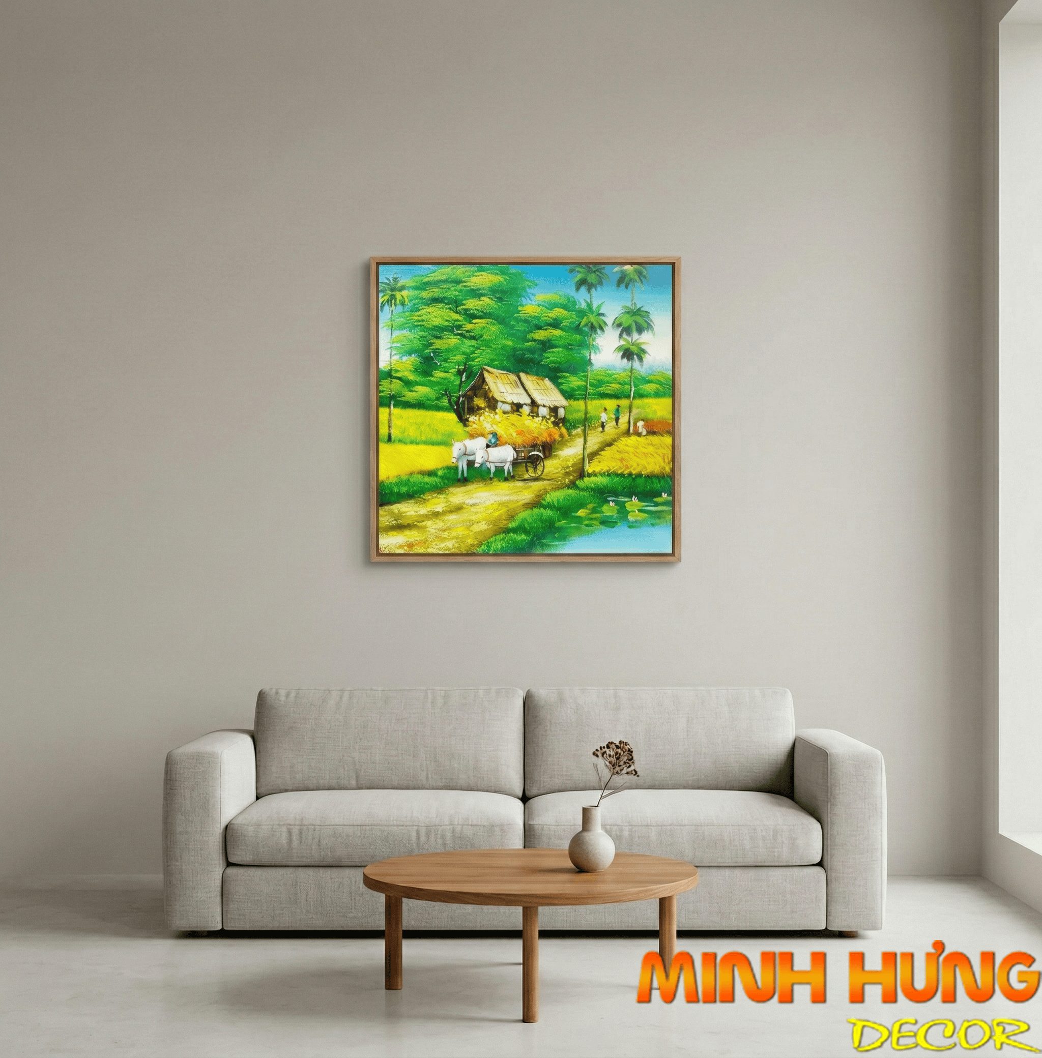 Tranh sơn dầu Mùa vàng bội thu TSD418