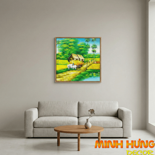 Tranh sơn dầu Mùa vàng bội thu TSD418