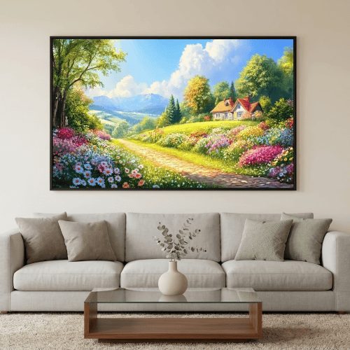 Tranh trừu tượng Con đường hoa nắng TTT038