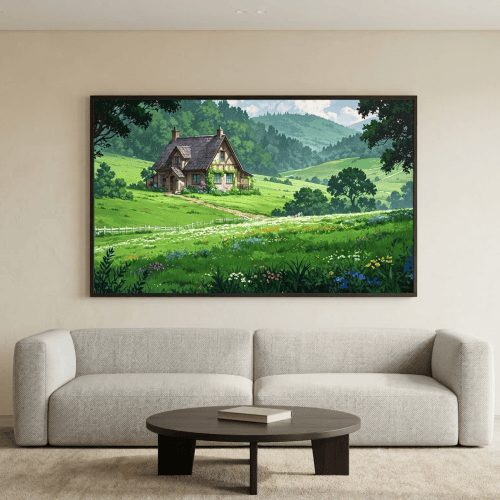 Tranh trừu tượng Mái nhà thanh bình TTT036