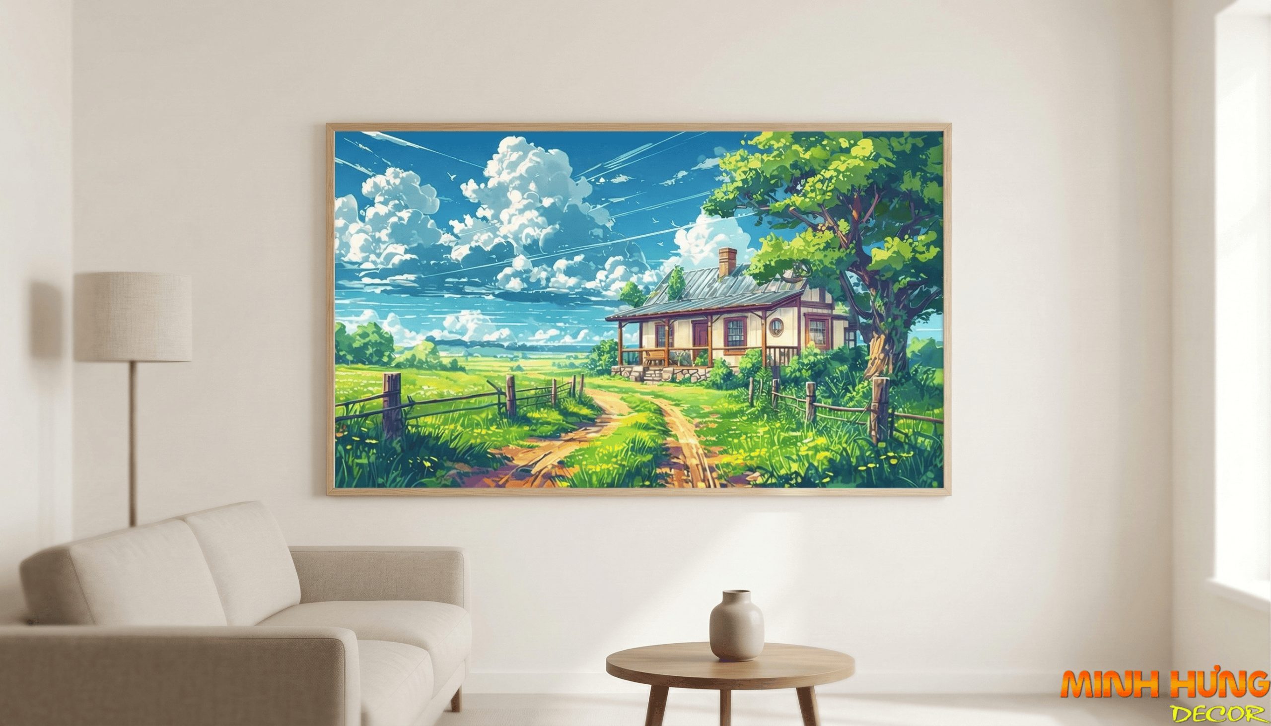 Tranh trừu tượng Nhà trên thảo nguyên TTT026