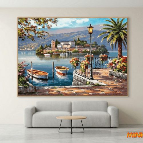 Tranh trừu tượng Thiên đường ven biển TTT013