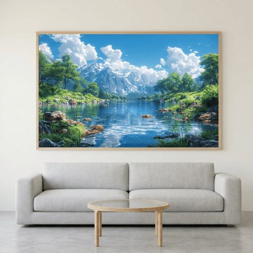 Tranh trừu tượng Thung lũng thanh mát TTT022