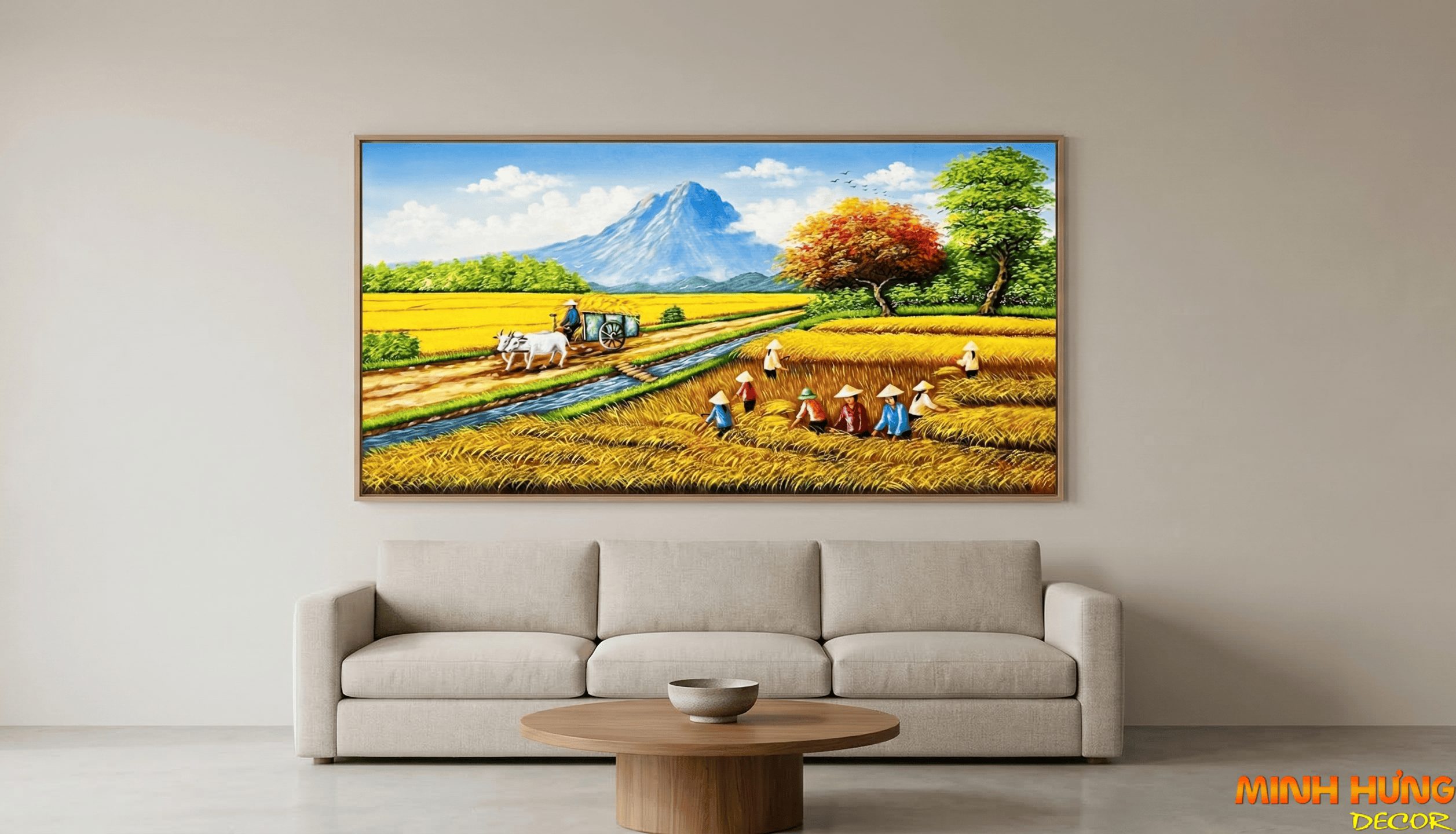 Tranh sơn dầu Cánh Đồng Mùa Gặt TSD422