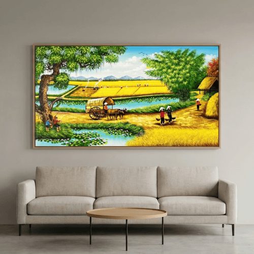 Tranh sơn dầu Đồng Quê Trù Phú TSD421