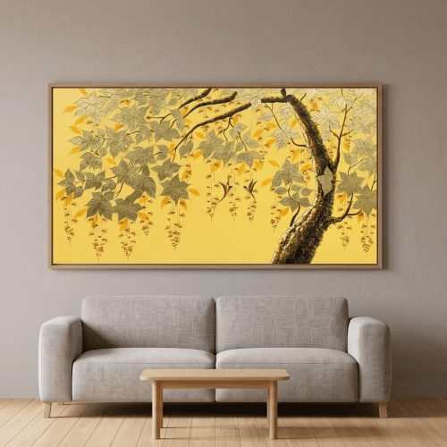 Tranh sơn dầu đôi chim phú quý TSD439