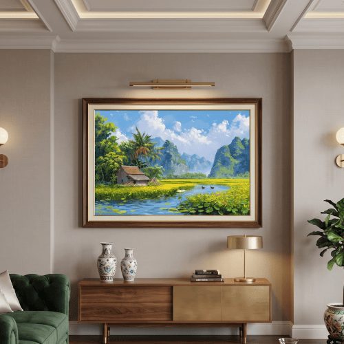 Tranh trừu tượng Sắc xanh an nhiên TT044