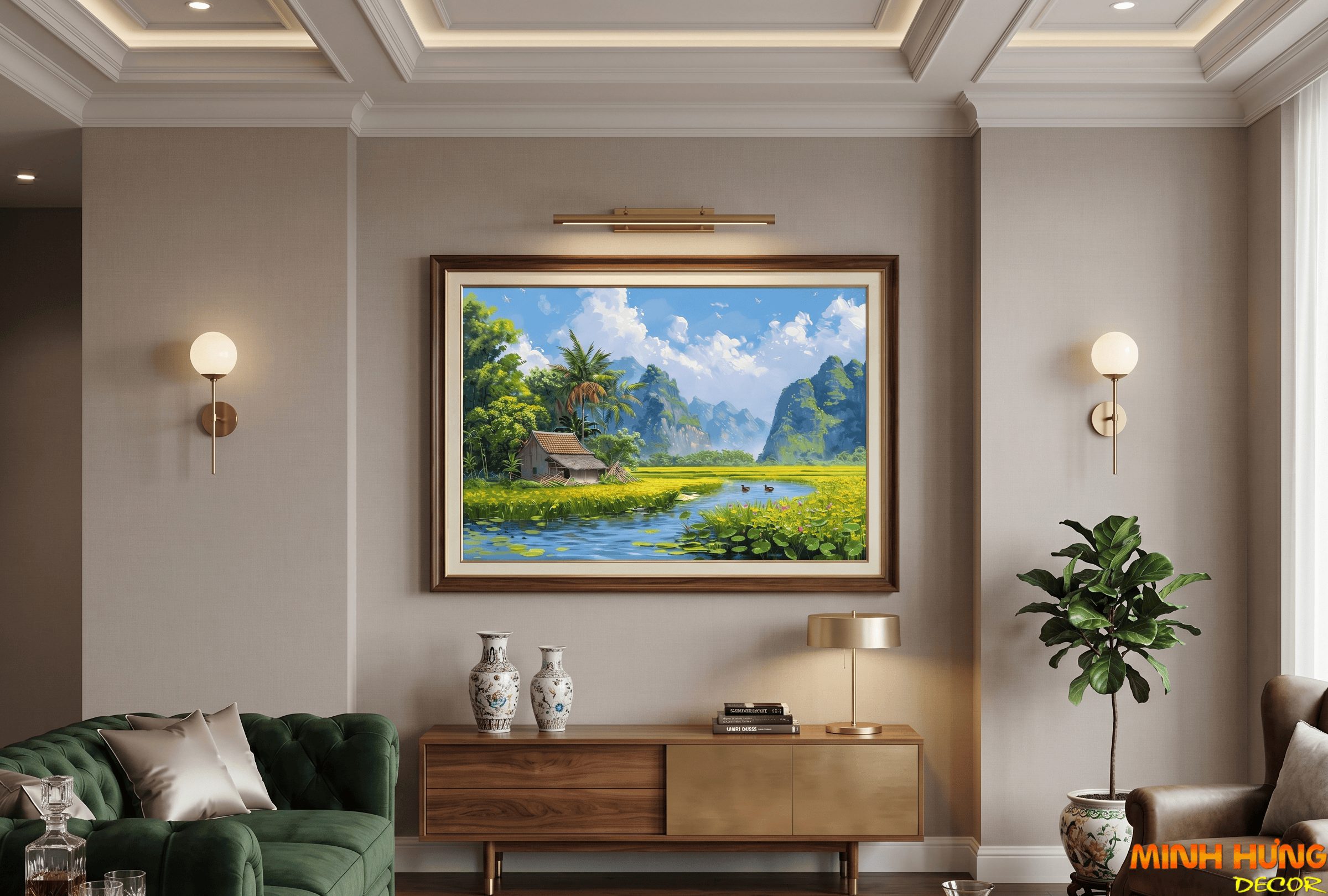 Tranh trừu tượng Sắc xanh an nhiên TT044