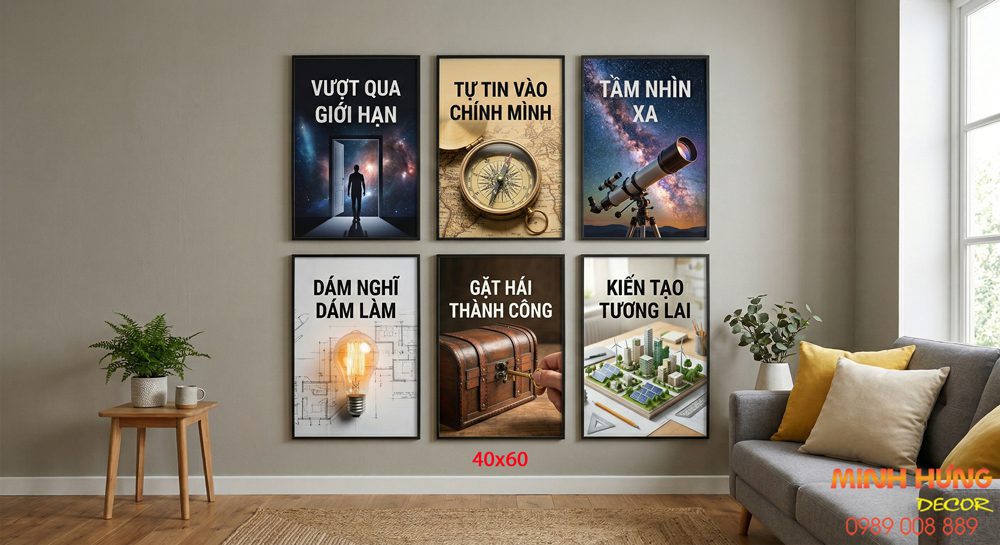 Tranh động lực tràn viền bộ 6 tấm TDL641