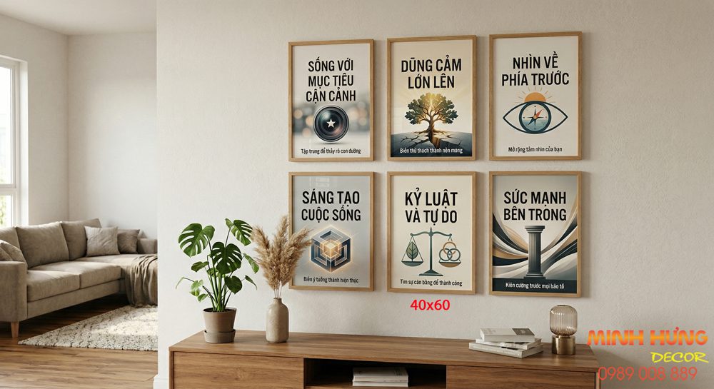 Tranh động lực tràn viền bộ 6 tấm TDL649