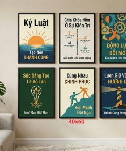 Tranh động lực tràn viền bộ 6 tấm TDL655