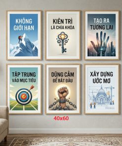 Tranh động lực tràn viền bộ 6 tấm TDL669
