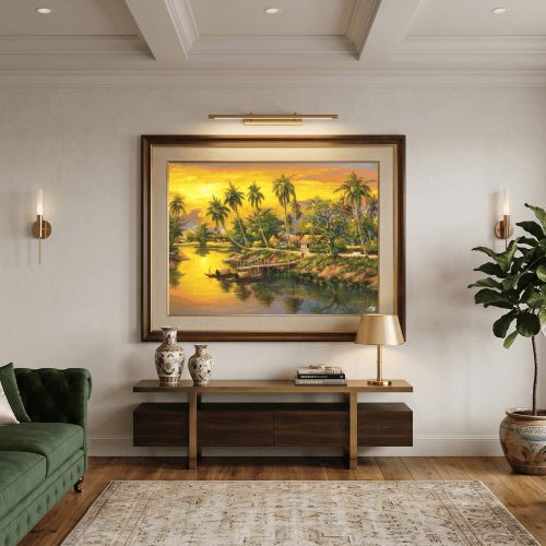 Tranh trừu tượng Bến nước bình yên TT046