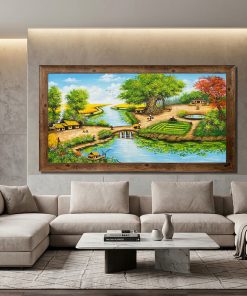Tranh sơn dầu phong cảnh làng quê TSD432