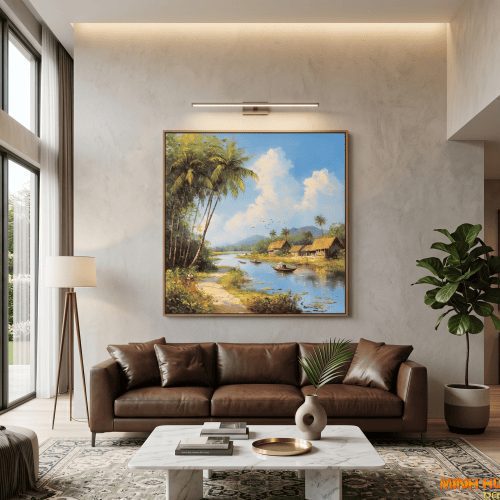 Tranh trừu tượng Xuôi dòng sông quê TT058